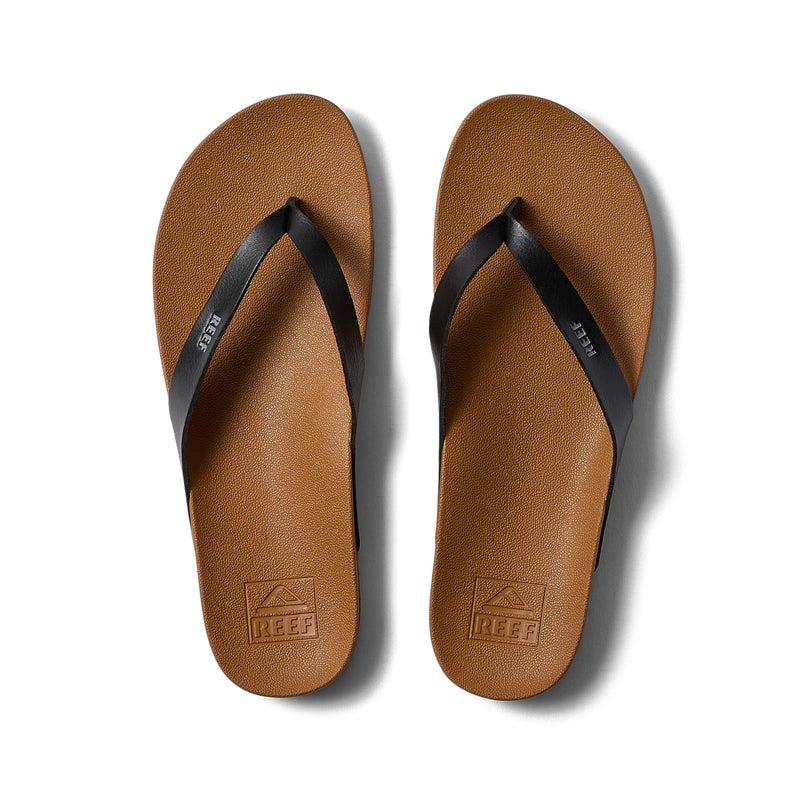 Reef Cushion Court Womens Flip Flop, Molded Cushion Footbed, Arch Support, Black/Natural, 8 - Image 5